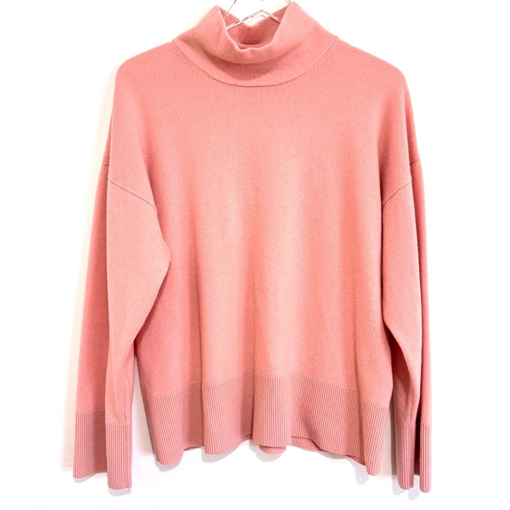 EQUIPMENT Femme Pink Cashmere Turtleneck Sweater | Oversized Knit Pullover